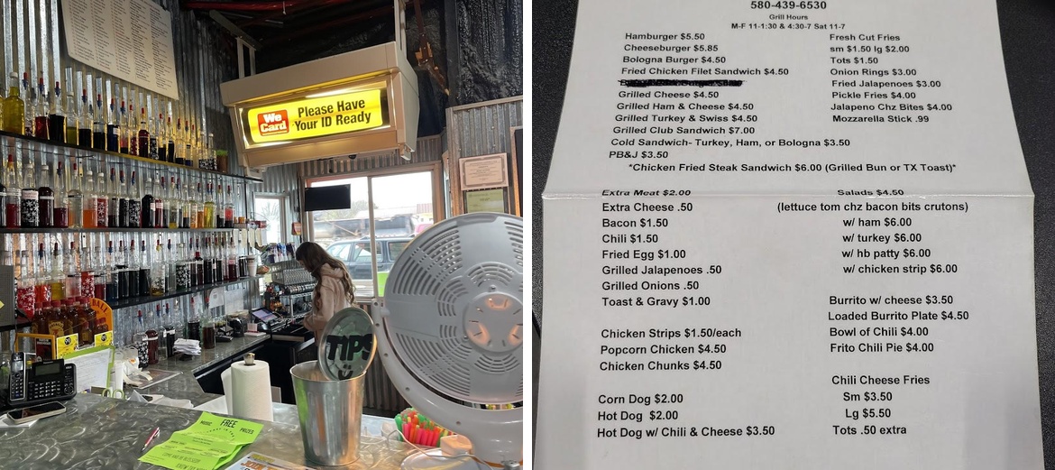 Thirsty's Cold Pop Stop Menu