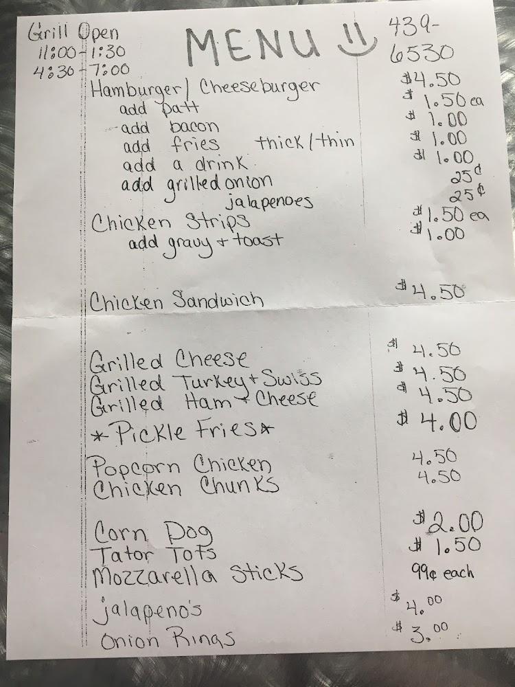 Thirsty's Cold Pop Stop Menu image 2